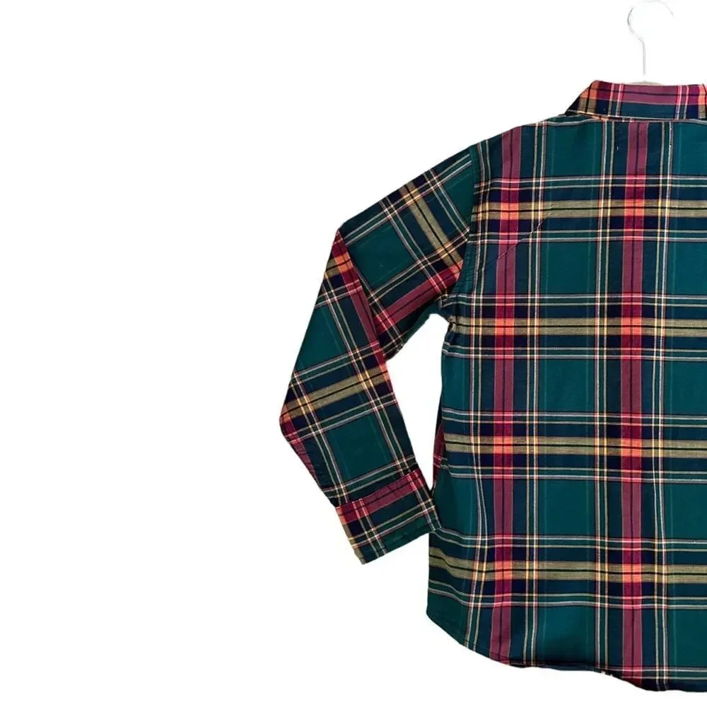 OLD NAVY | Green -Orange | PLAID SHIRT